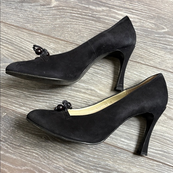 Two Lips Black Suede Heels - Picture 3 of 5